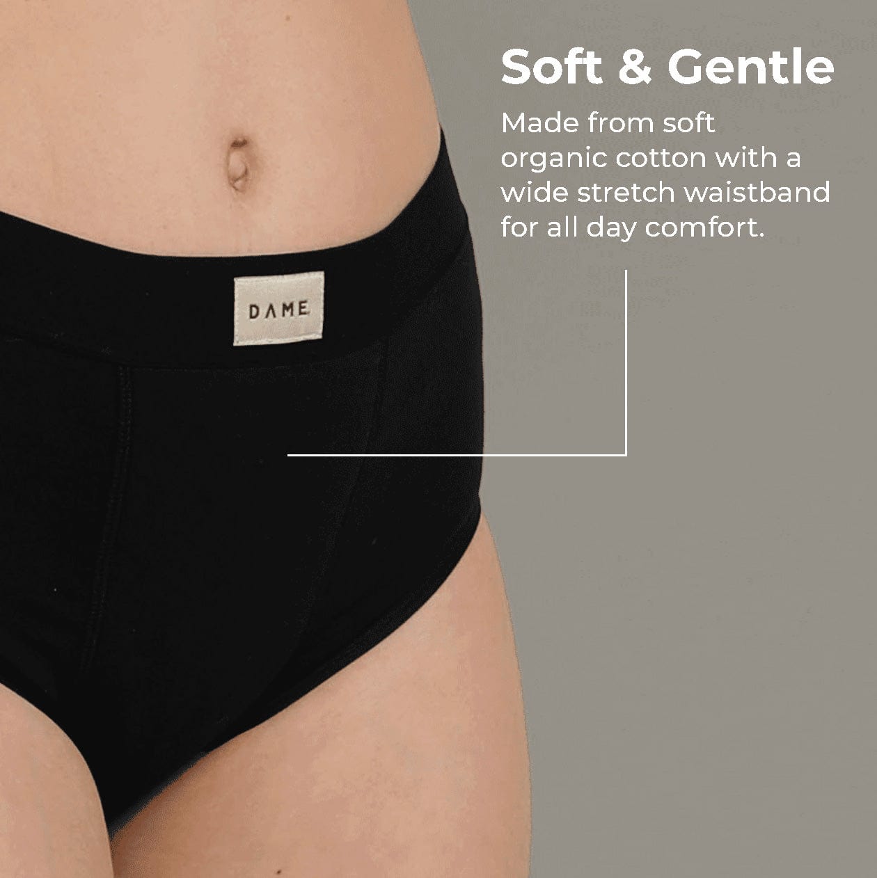 High Waist Night Period Pant - Period Protection featuring DAME black ultra period underwear with absorbent, leak-proof design for heavy-flow comfort.
