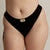 Thong Period Pant from 4 Pack Bundle by DAME in black, made with soft organic cotton and leak-proof layers for eco-friendly period protection.