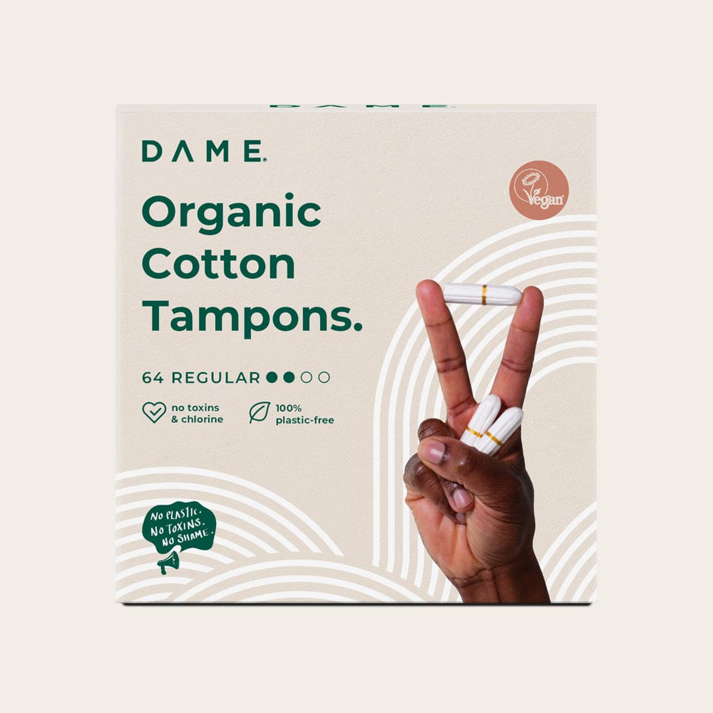 Organic Tampons Value Pack Regular (64) Tampons DAME dame-tampons-regular-64-organic-tampons-value-pack-1176750779