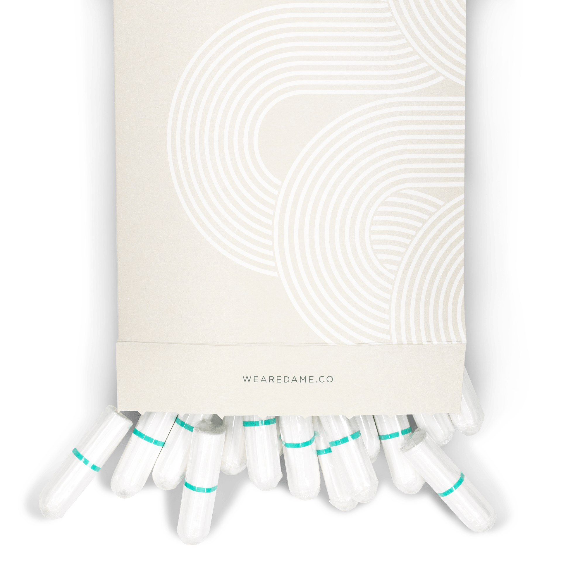 Super Tampon Postal 34-pack by DAME in eco-friendly packaging. Organic cotton, plastic-free tampons for sustainable period care in the UK.
