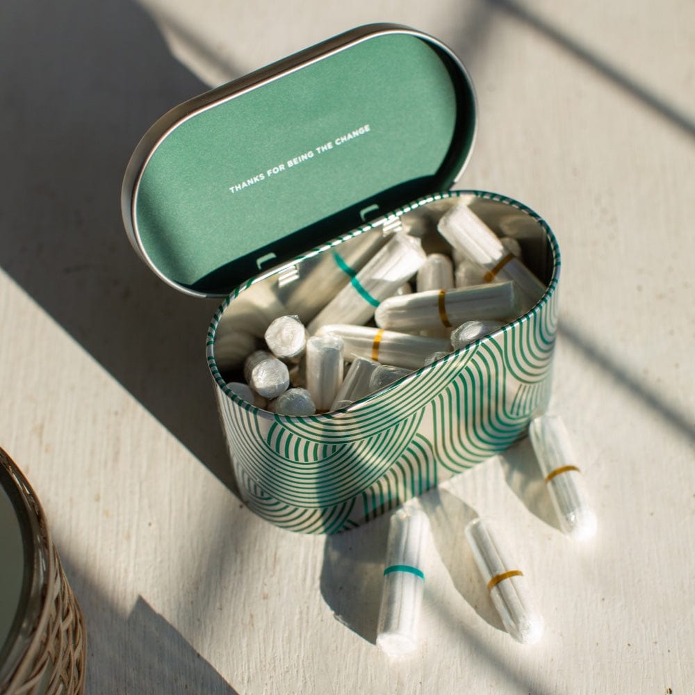 Super Tampon Postal 34-pack by DAME in eco-friendly packaging. Organic cotton, plastic-free tampons for sustainable period care in the UK.