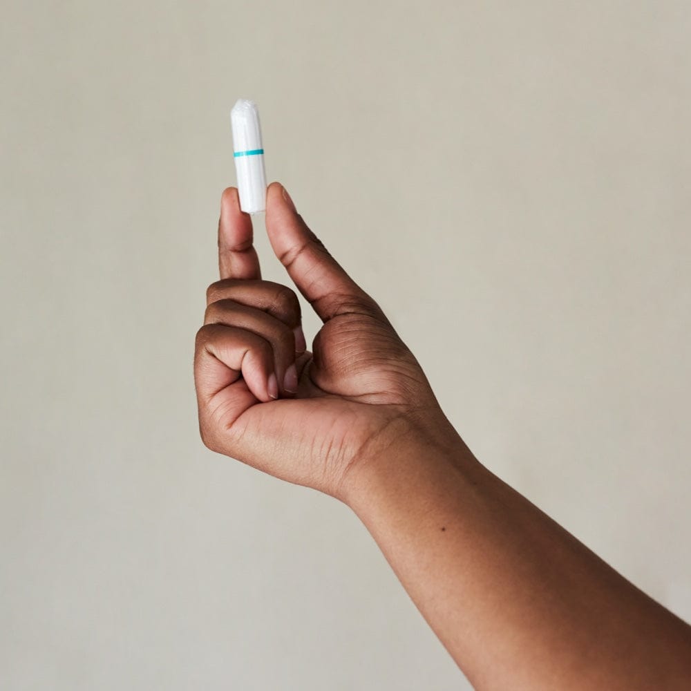 Super Tampon Postal 34-pack by DAME in eco-friendly packaging. Organic cotton, plastic-free tampons for sustainable period care in the UK.