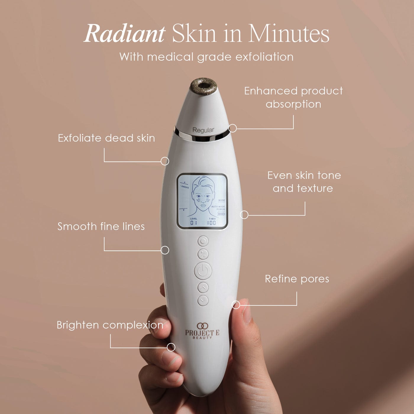 Project E Beauty Skin Care Reinvo | Facial Microdermabrasion Wand