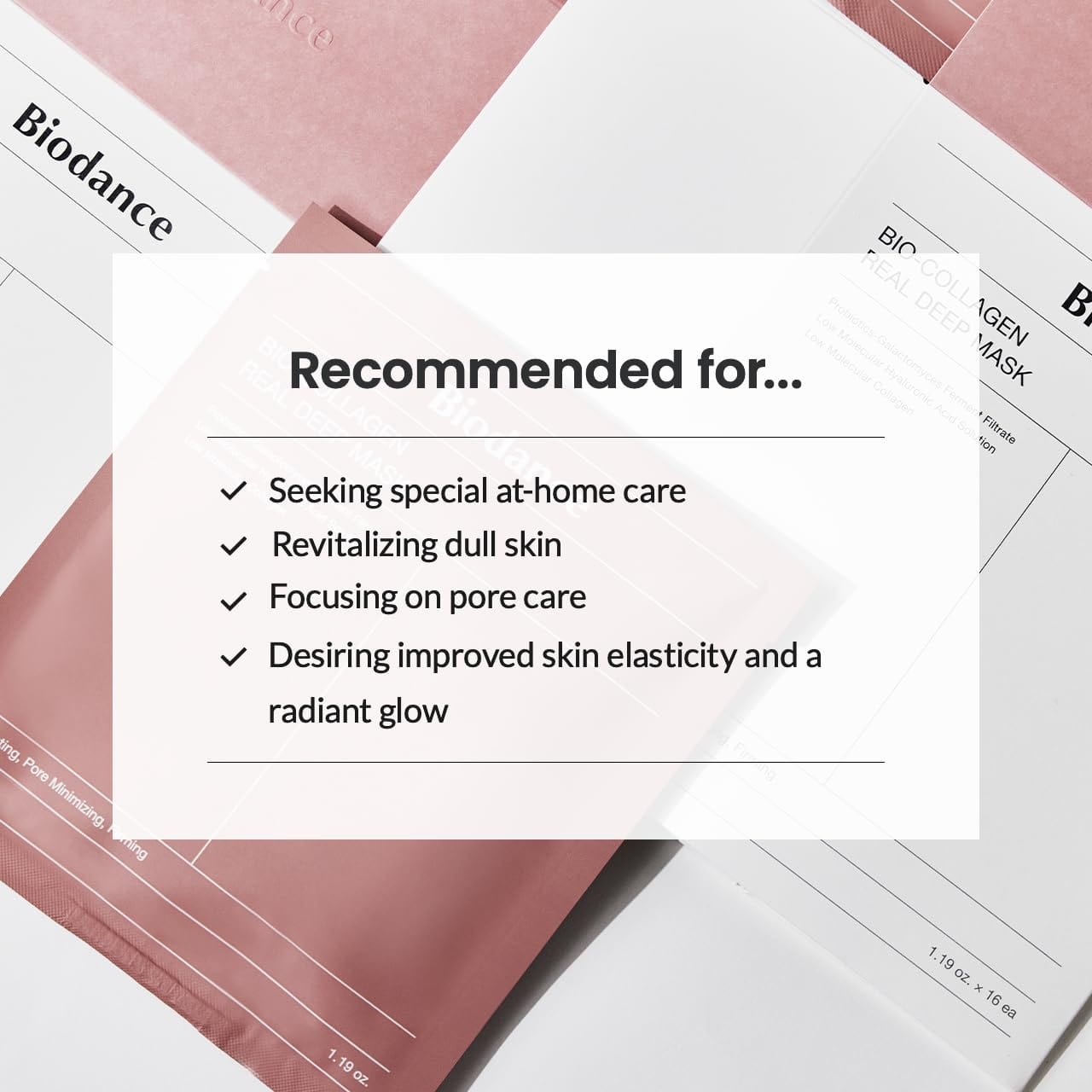 Woman applying Bio Collagen Face Mask for overnight hydration and rejuvenation. Promotes glowing skin with deep moisture and brightening effects.