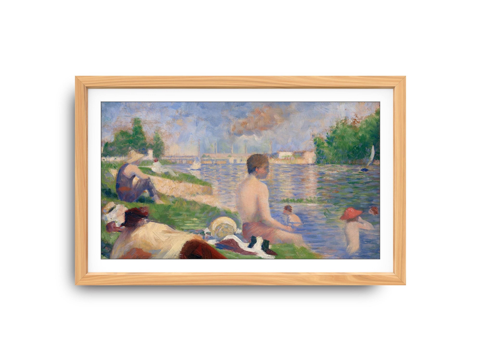 Vieunite Textura Digital Canvas - Art Display | 27-Inch, Wood Frame in four finishes showing various artworks including flowers and abstract art.