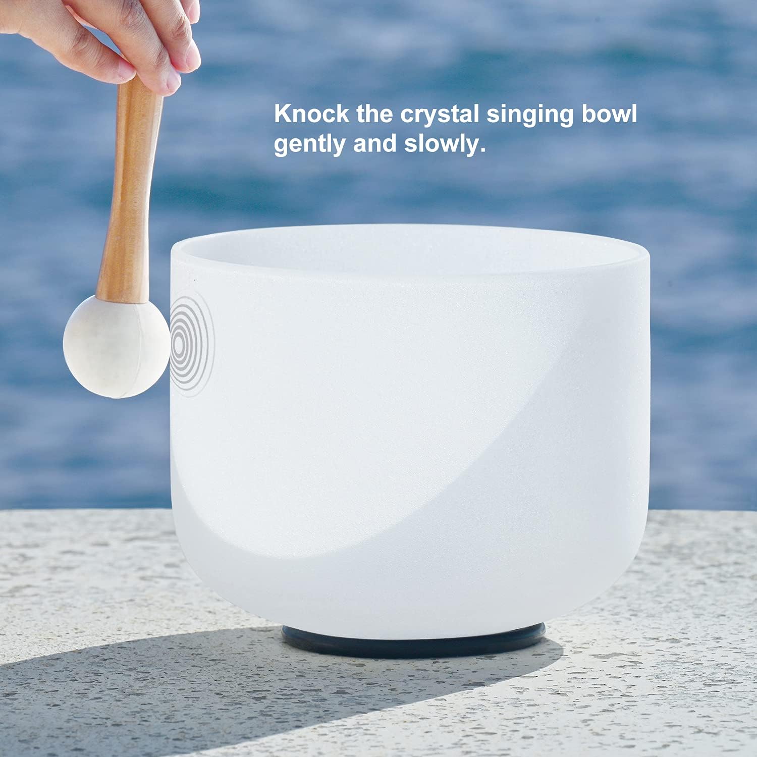 Crystal Singing Bowl Set used in meditation session for energy balance and sound therapy. Ideal for chakra alignment and mindfulness practice.