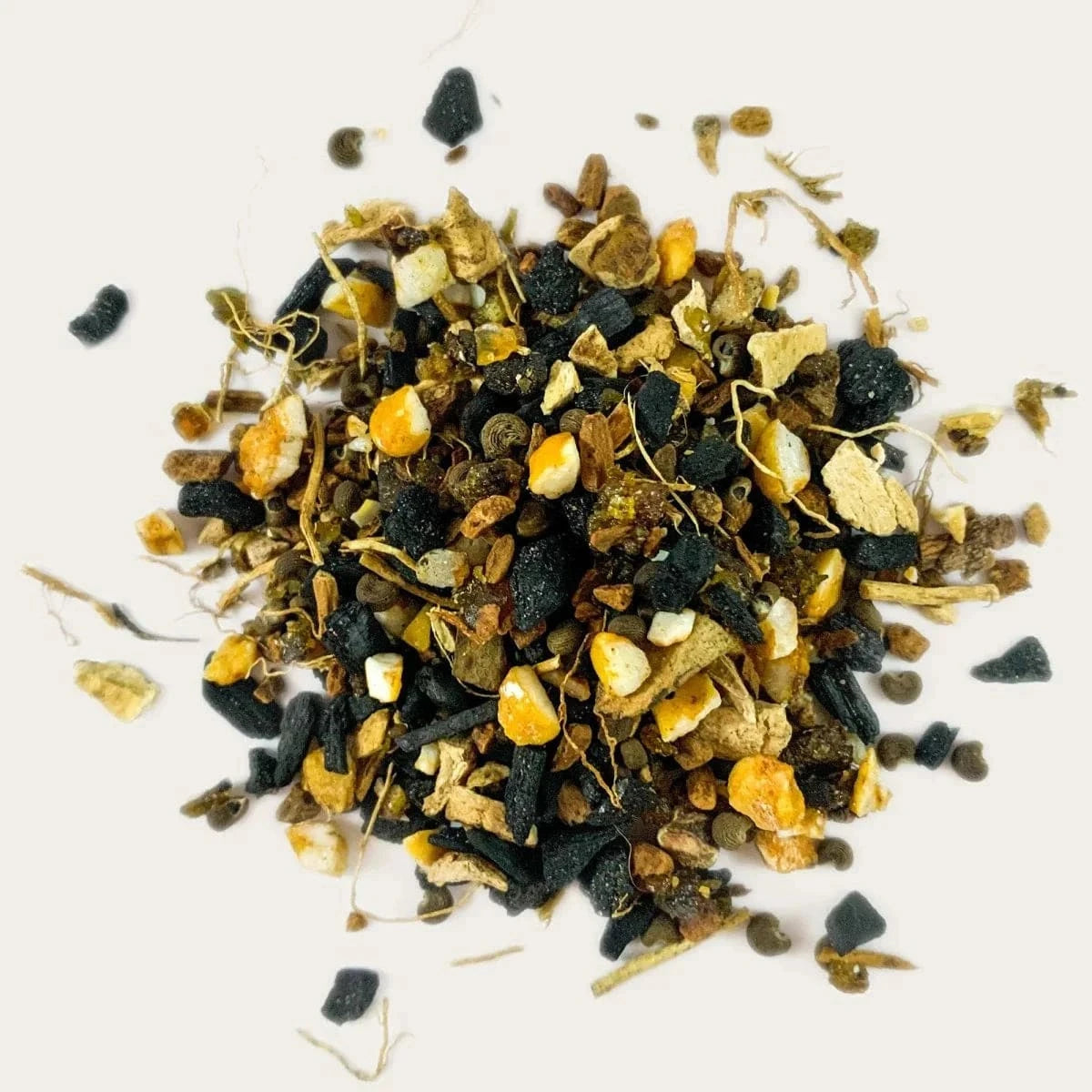 Bliss Incense Vanilla & Opopanax blend in white cylindrical packaging with loose botanical incense mix, ideal for relaxation and mood enhancement.