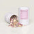 Light Incense Frankincense & Rose botanical incense blend in a white and pink cylindrical container with dried floral mix for calming home fragrance.