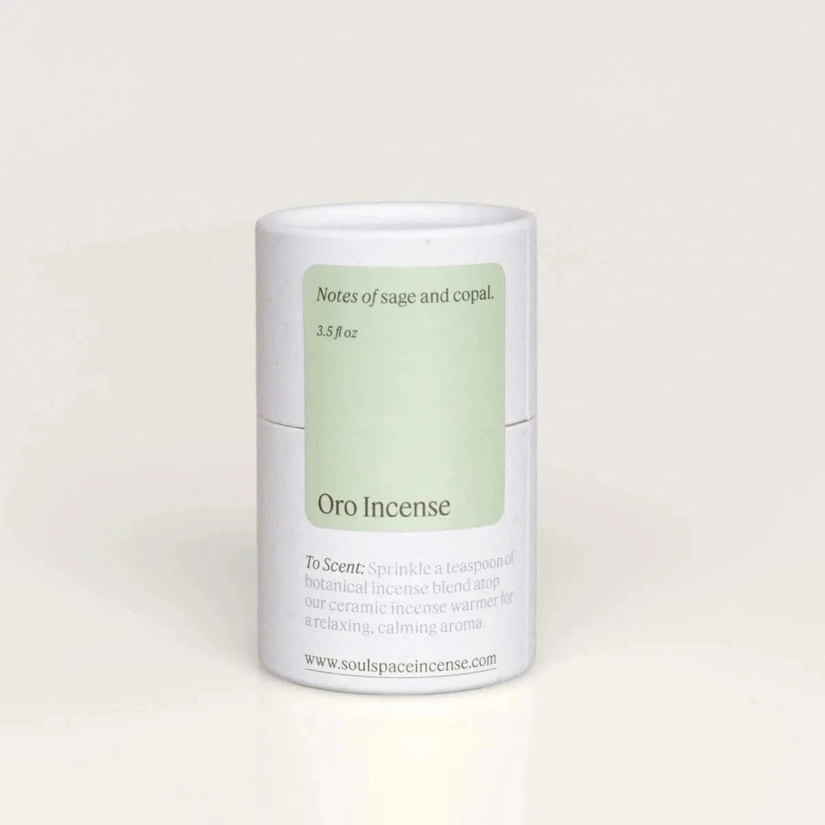 Oro Incense White Sage & Sweetgrass blend in eco-friendly tube packaging, ideal for purifying rituals and mindful home aromatherapy.